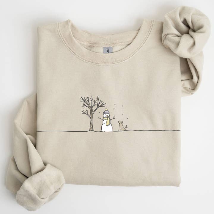 Refinery Number One LLC - Wholesale Graphic Sweatshirt - Women's - Snowman, Dog, Christmas, Winter, Santa, Xmas Snow Sweatshirt