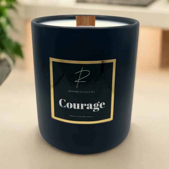 VELA DE SOJA DE 12oz EN CERÁMICA NEGRA para venta al por mayor de RECVRD Candle Co.