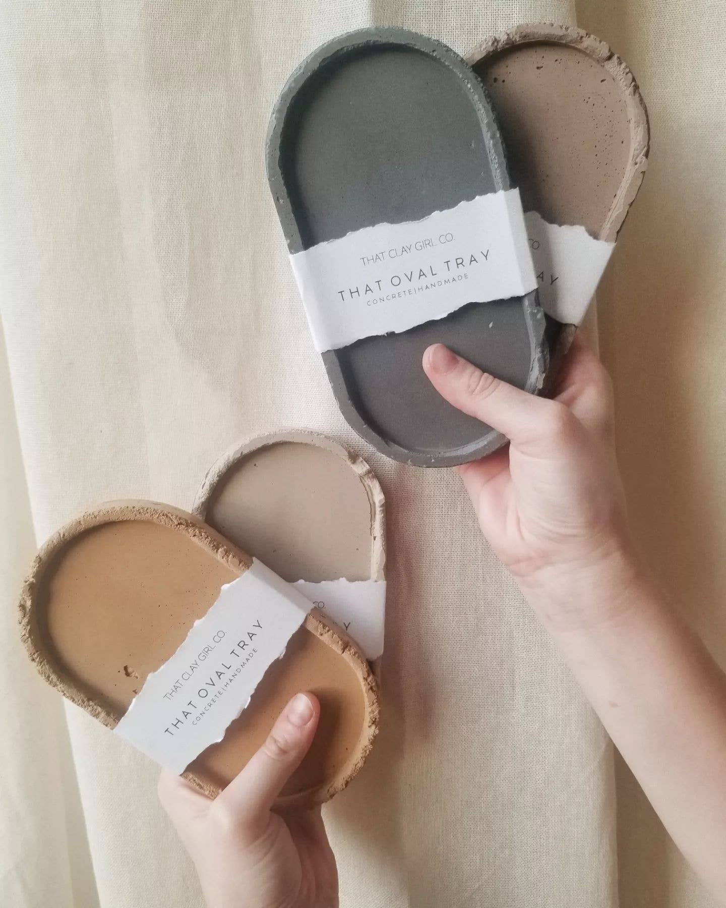 That Clay Girl Co. - Wholesale Decorative Tray - Concrete Tray | Oval Tray | Organic Decor | Decorative Tray4