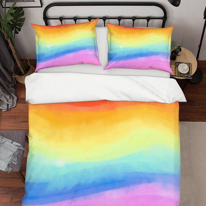 3D Gradient Watercolor Quilt Cover Set Bedding Set Duvet Cover Pillowcases SF23 for wholesale by Jess Art Decoration
