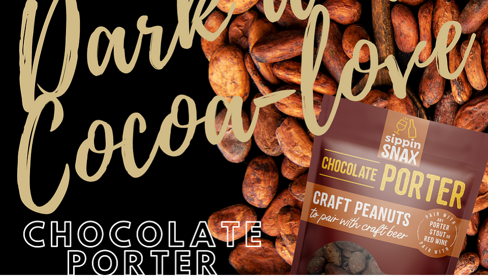 SIPPIN SNAX Gourmet Bar Snacks - Wholesale Nuts - SIPPIN SNAX Chocolate Porter Craft Peanuts 4.2 oz  (12 ct cs2