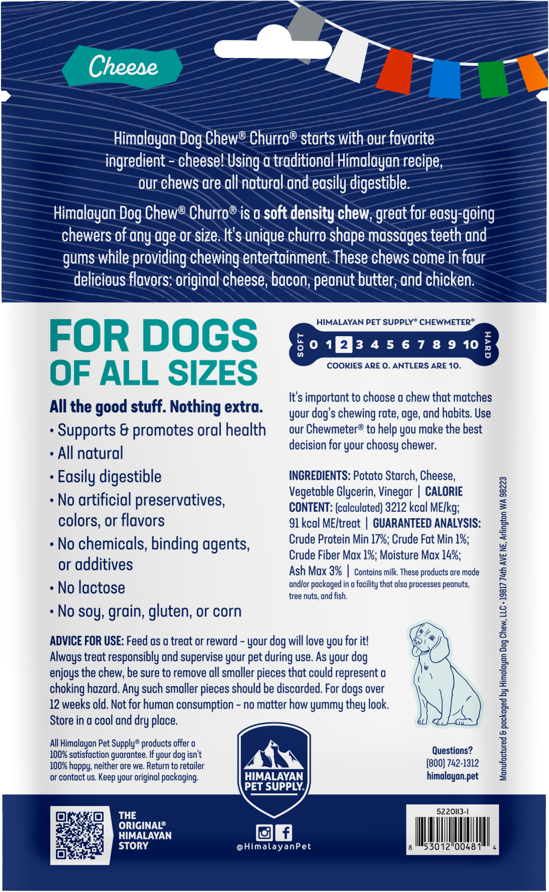 Himalayan Pet Supply - Wholesale Pet Treats - Dog - Churro- Cheese1