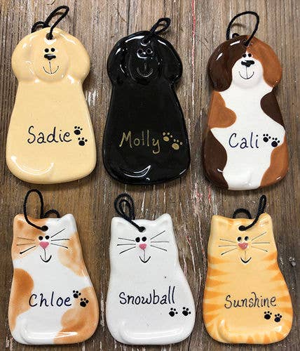 August Ceramics - Wholesale Ornament - Keramische kattenornamenten van 3": bestsellers4