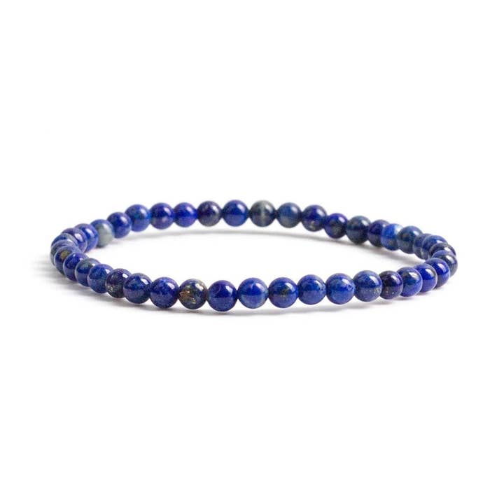 Earths Elements Wholesale - Wholesale Beaded Bracelet - Crystal Bracelet - 4mm Lapis Lazuli, pack of 5
