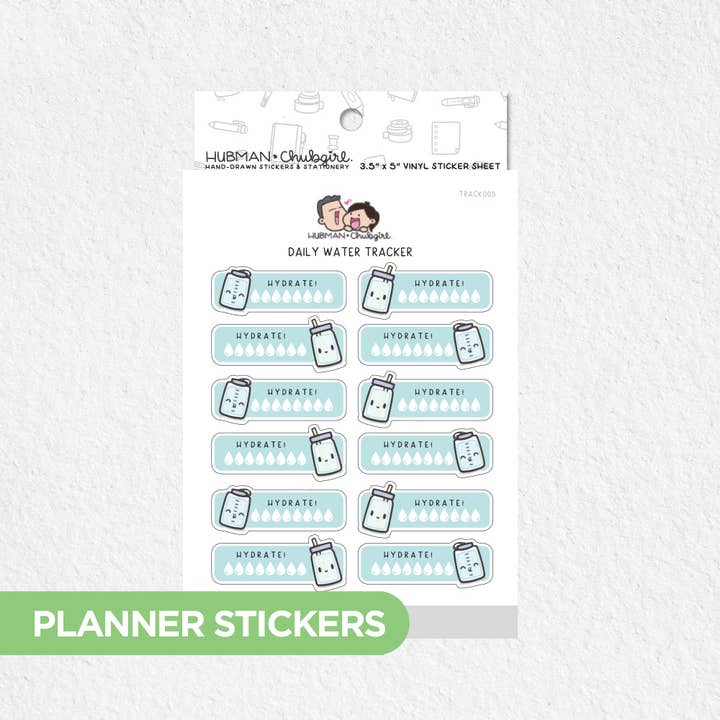 hubmanchubgirl. - Wholesale Sticker - Daily Water Tracker Planner Stickers1