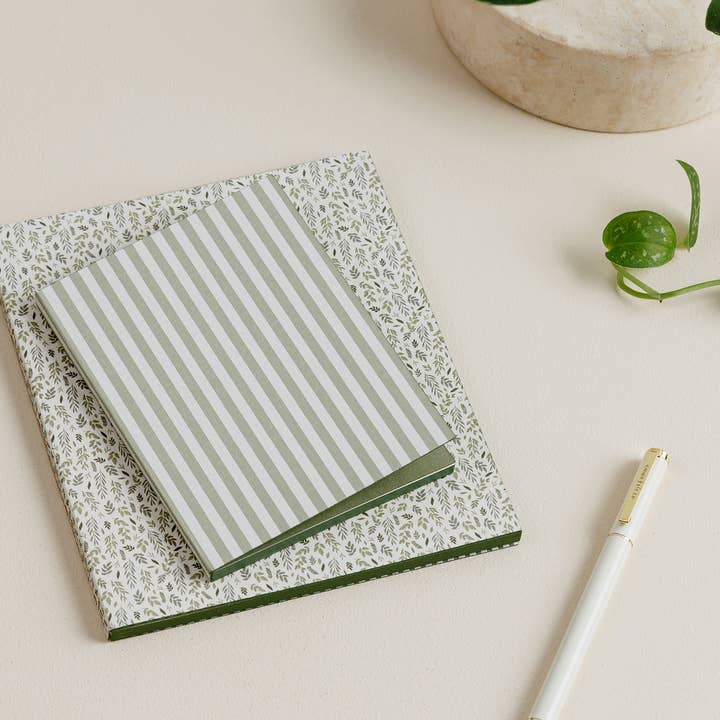 Emma Kate Co. - Wholesale Notebook - Petite Notebook | Sage Stripe2