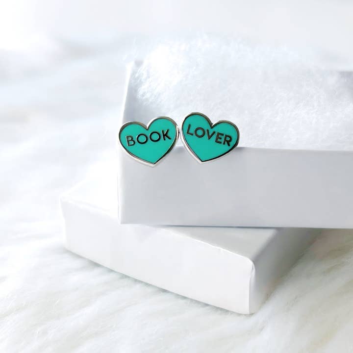 Aqua Book Lover Earrings for wholesale by My Secret Copy