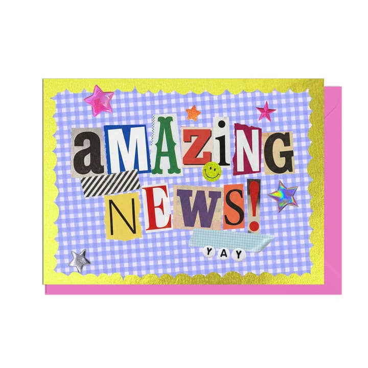 AMAZING NEWS, JUNK JOURNAL CARD for wholesale by Jolly Awesome