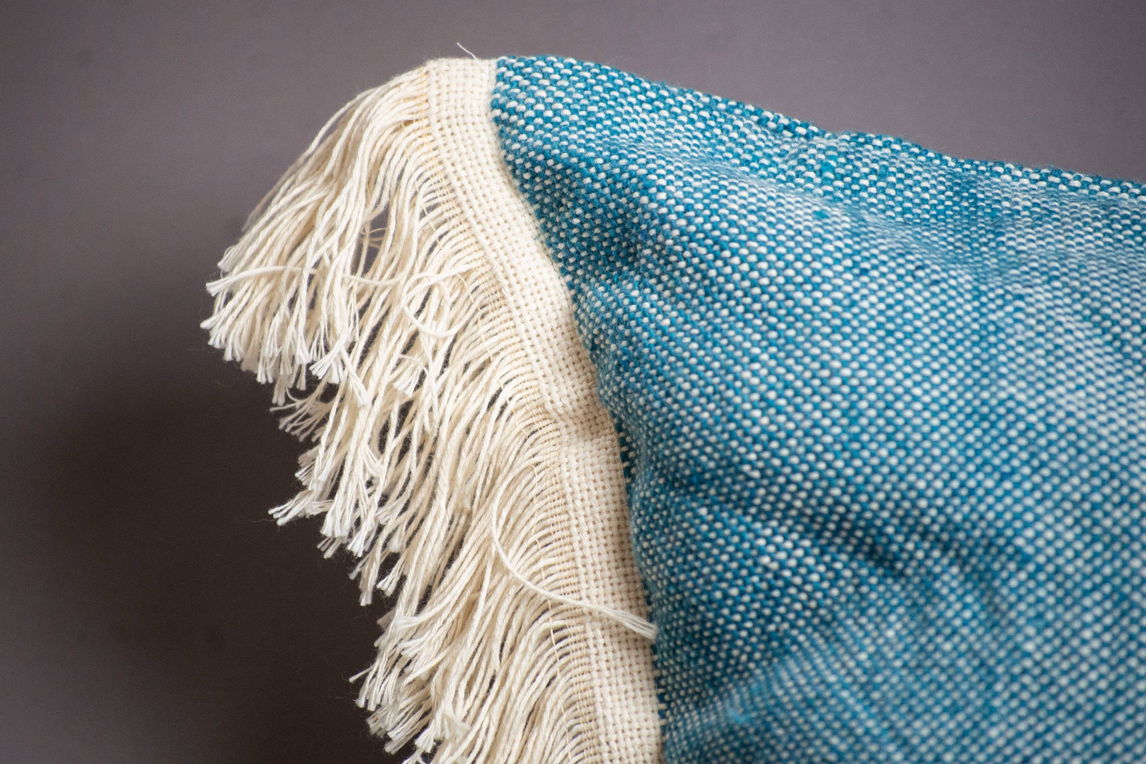 bazarifinagh - Wholesale Throw Pillow Cover - Handmade Moroccan Turquoise Pillow Cove Made From Cotton3