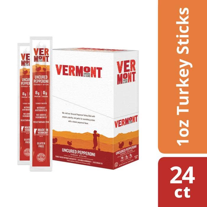 Vermont Smoke and Cure - Wholesale Jerky - Uncured Pepperoni Turkey Sticks