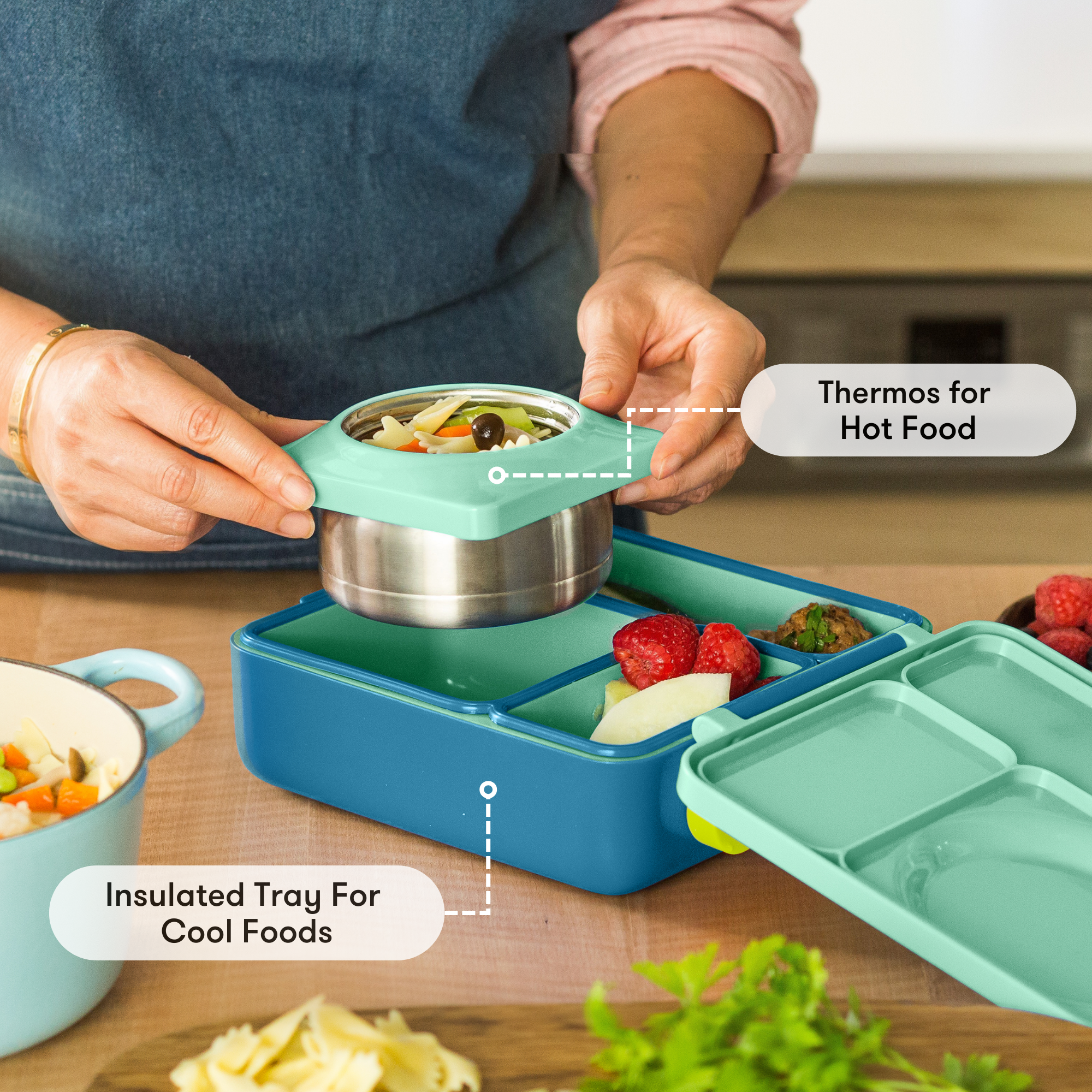 OmieLife - Wholesale Lunch Bag/Box - Kids - OmieBox: Green Meadow5