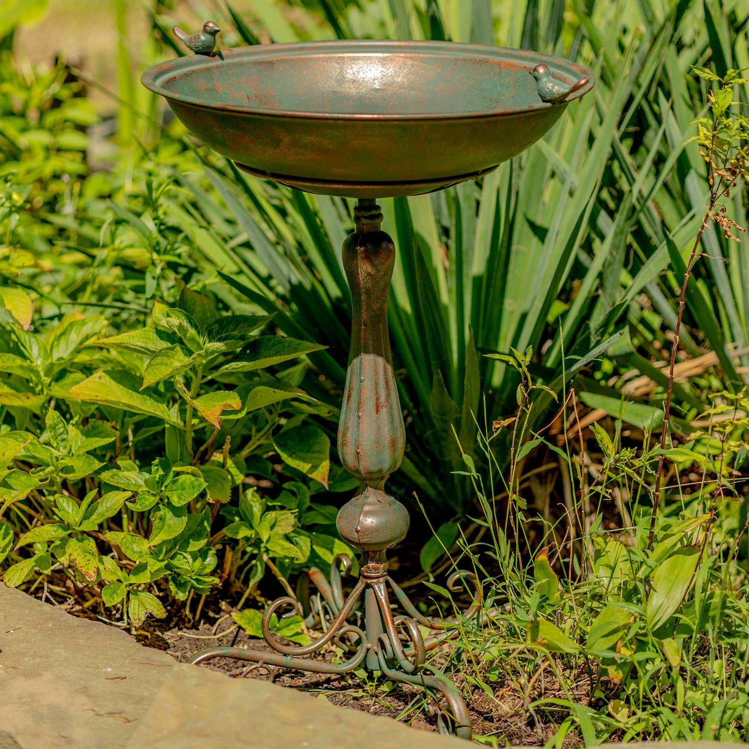 Zaer Ltd. International - Wholesale Bird Bath - Pedestal Birdbath with Little Bird Detail - 3 Options20