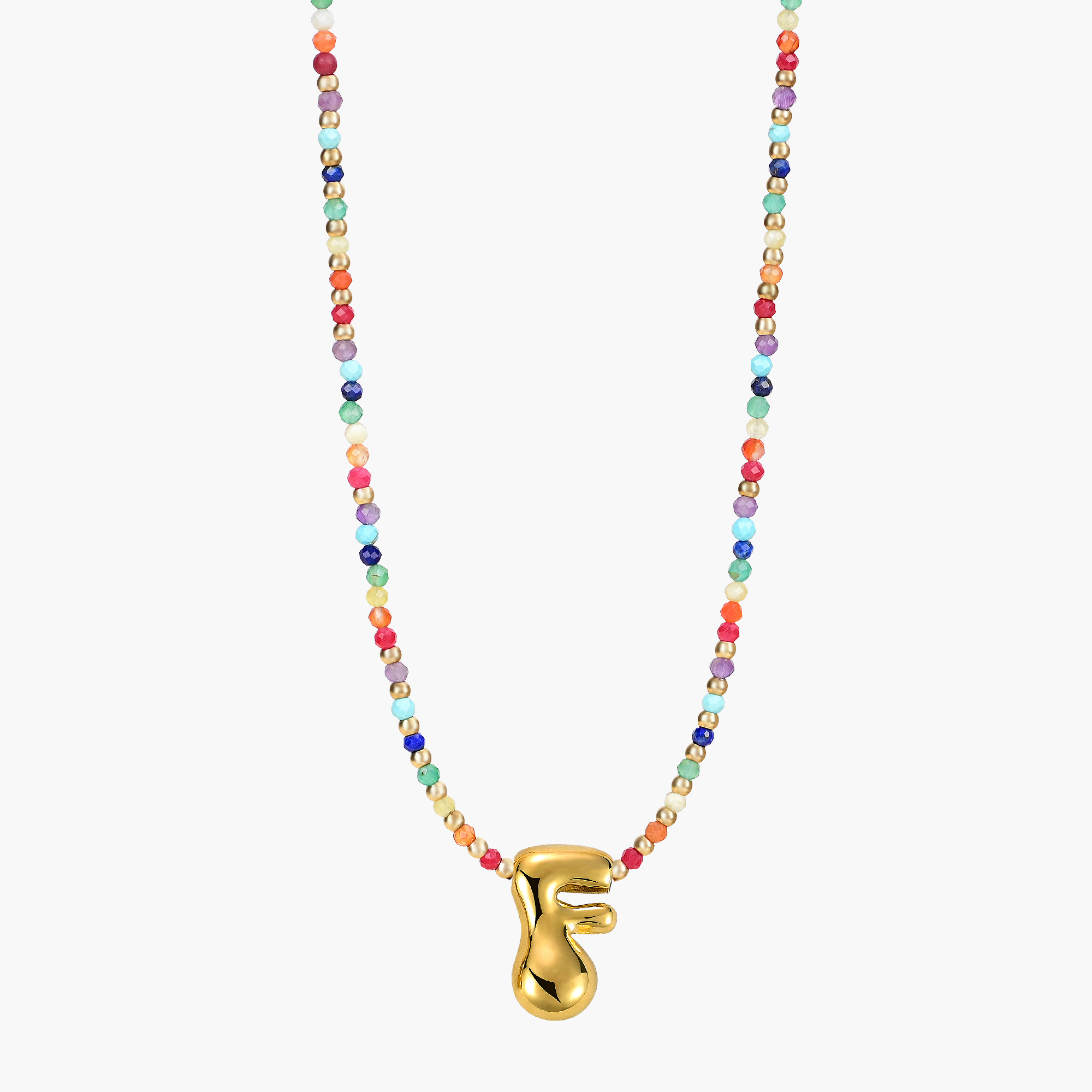 Cape Diablo – wholesale Pendant/charm necklace – Rainbow Bubble Letter Initial Necklace for Valentine's12