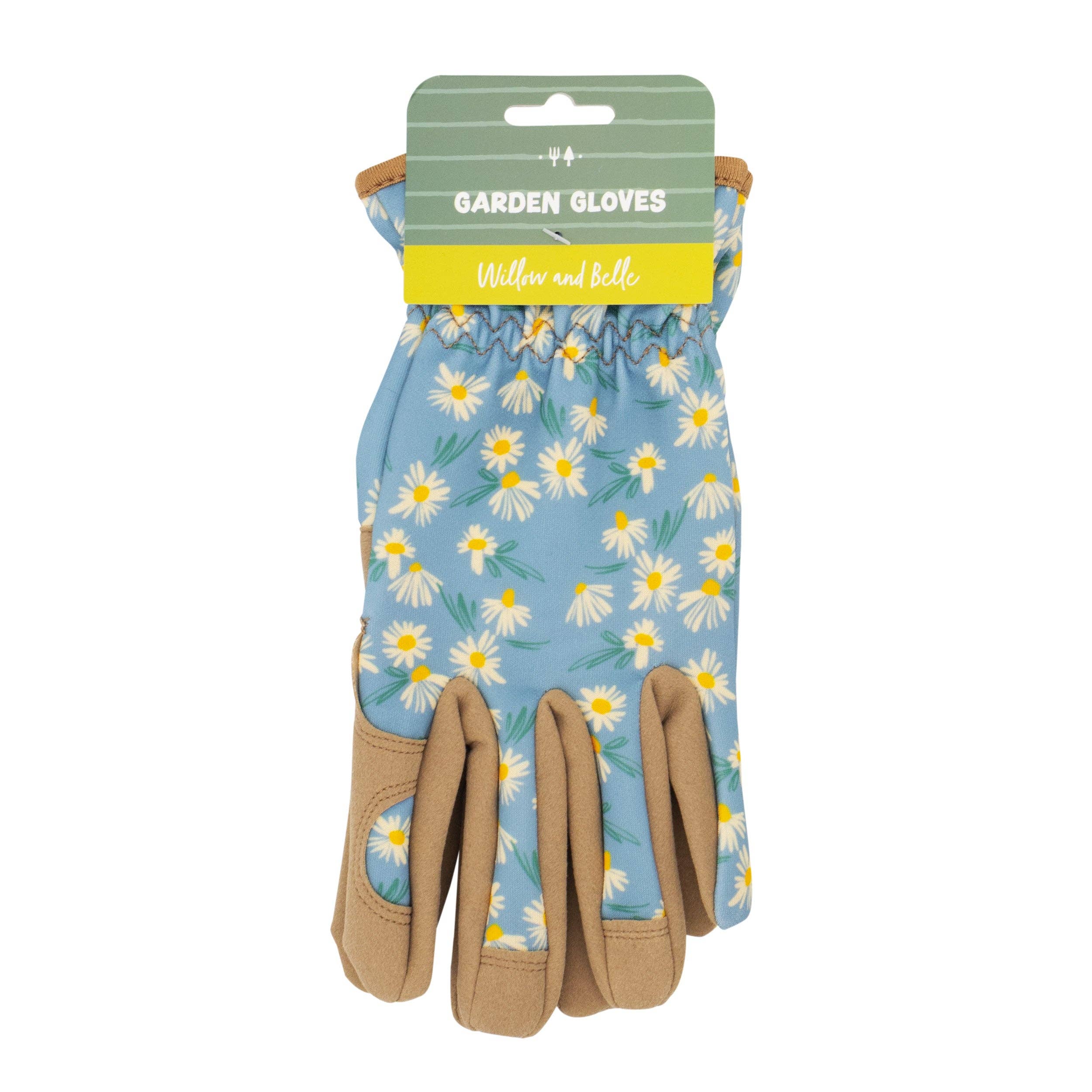 Robert Frederick Ltd – wholesale Garden gloves – Willow and Belle Gardening Gloves - Women's One Size – Daisy Blue Design1