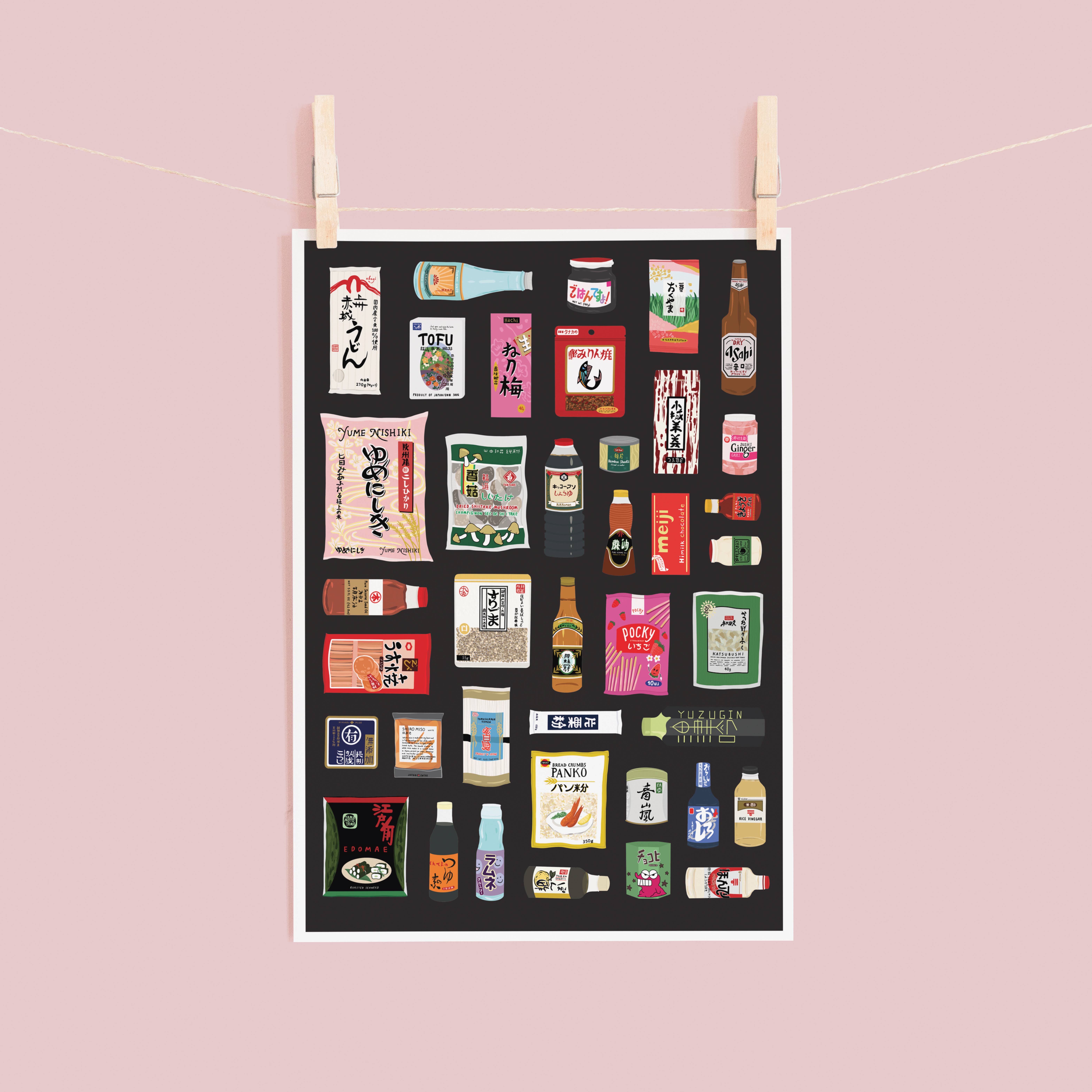 Bea Baranowska Illustration - Wholesale Art Print - Japanese Food Larder Print2
