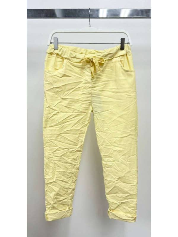 VENTI6 - Vendita all'ingrosso Pantalone - Donna - JOGGERS CON COULISSE INCRESPATI A TINTA UNITA (50060)39