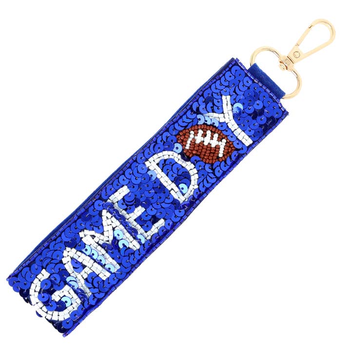 SP Sophia Collection - Wholesale Keychain - Women's - Game Day Seed Beaded Sequin Football Keychain 4