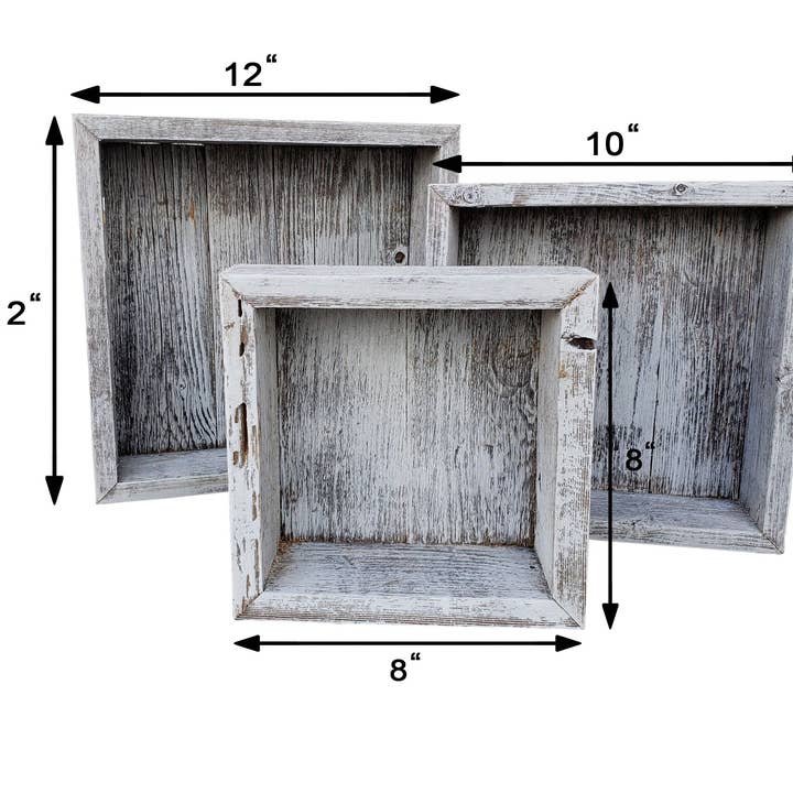 Rockin'Wood - Vendita all'ingrosso Mensole da parete - Cornici Shadow Box in legno riciclato - Rustic Farmhouse2