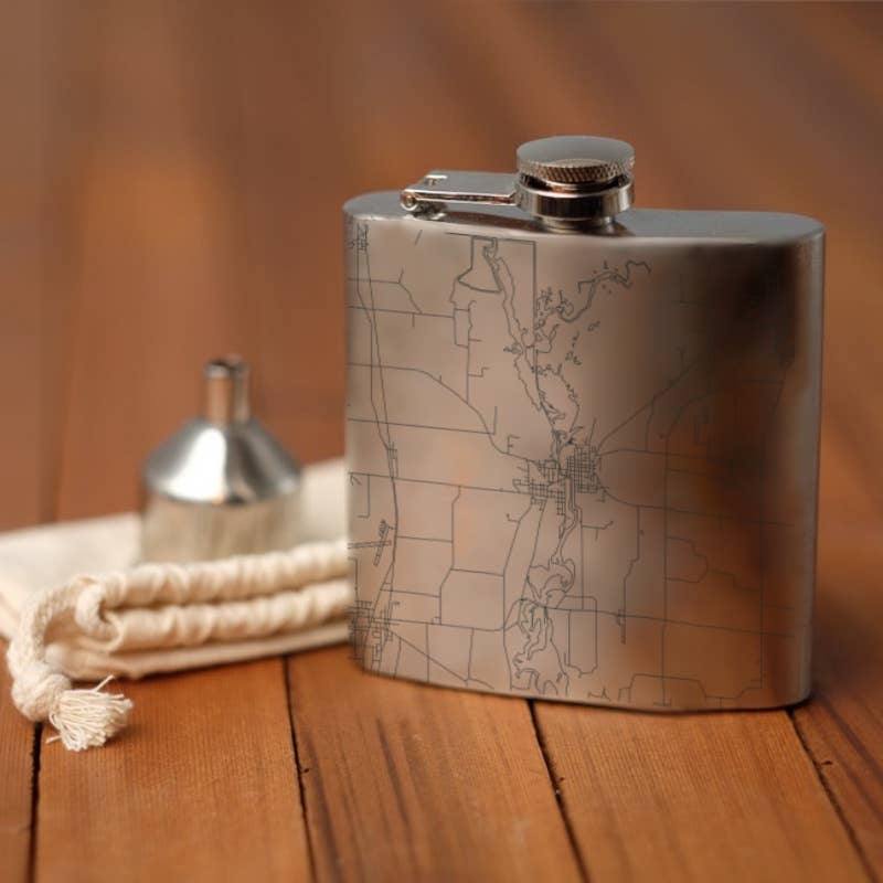 JACE.design - Wholesale Flask - Horicon WI Map Hip Flask0
