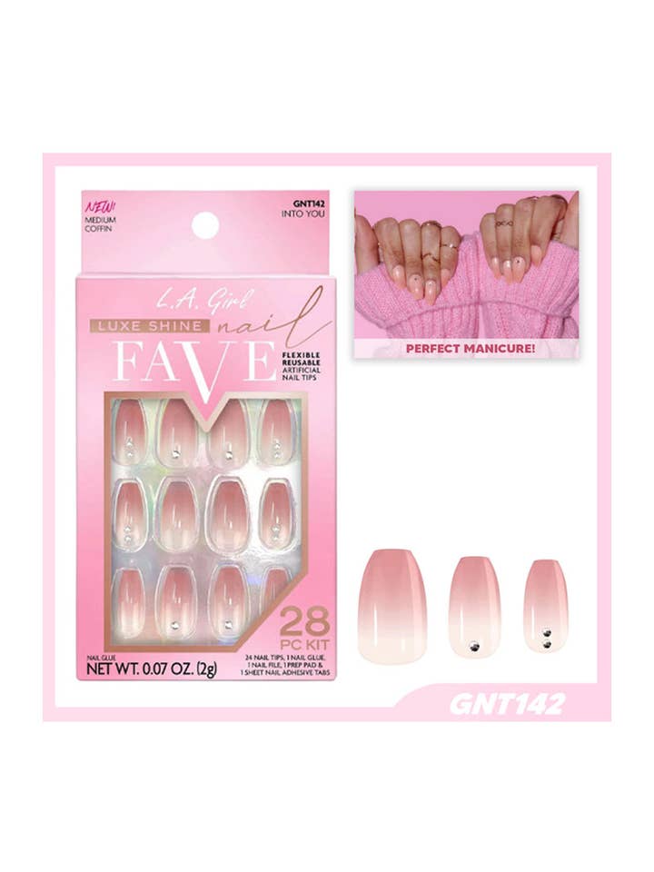 LA Girl GNT142 Luxe Shine Negle Favorit Kunstige Neglespidser - 3 for engroshandel hos PINEAPPLE Beauty