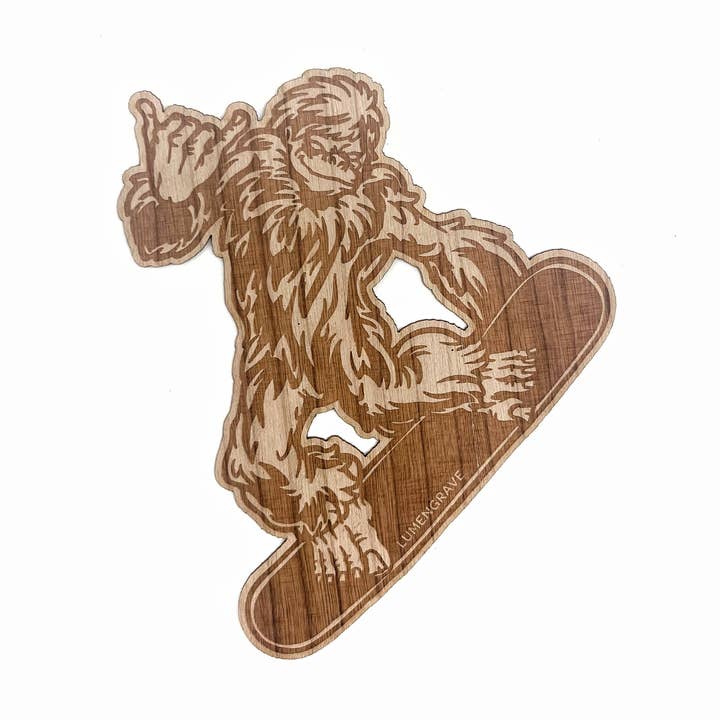 Pegatinas de madera SNOWBOARD para venta al por mayor de LumEngrave