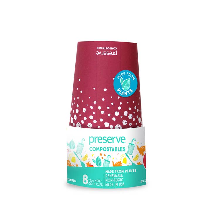 Preserve - Wholesale Disposable Cup - Compostable Cups - Case of 12 8-Packs
