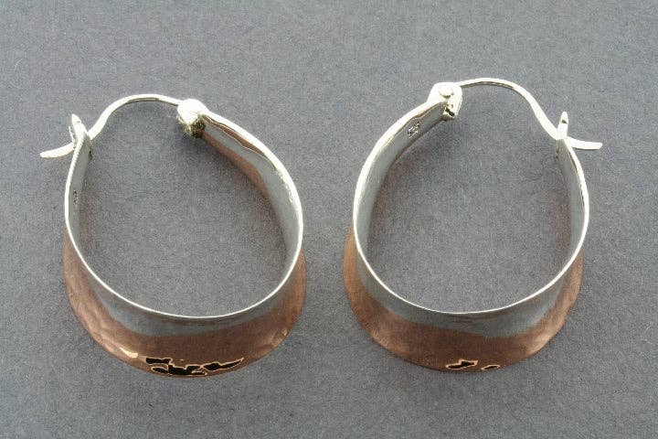 Makers & Providers - Wholesale Hoop earrings - Copper & silver wave hoop earrings0