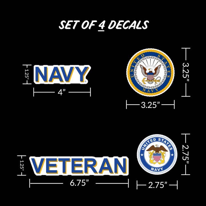 Decalcomania - Wholesale Sticker - US Navy Veteran Licensed Military Car Sticker Decal