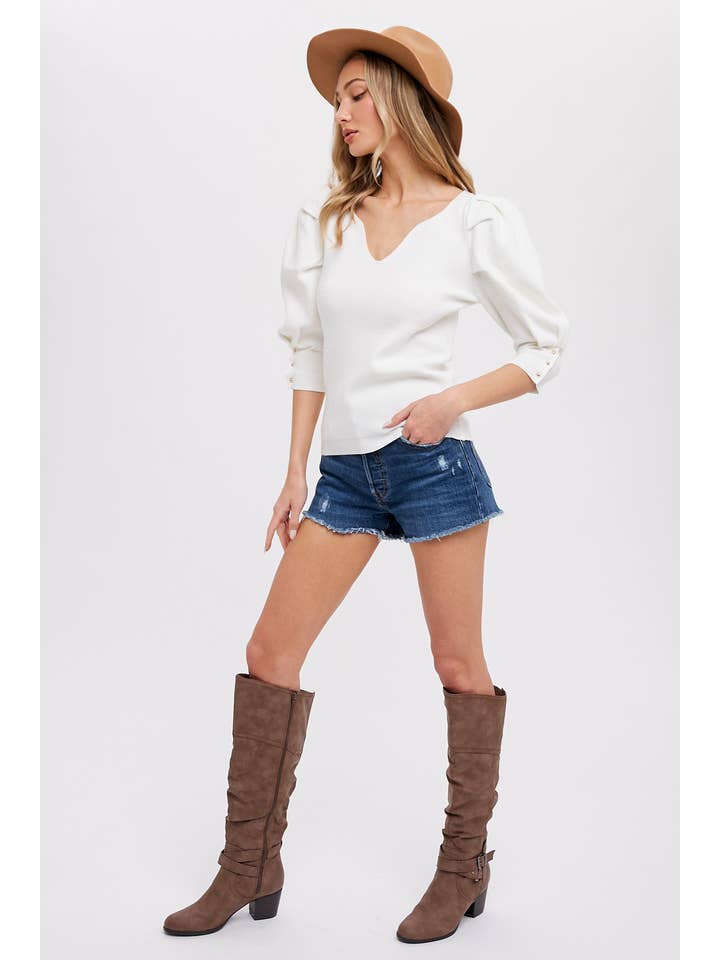 Bluivy - Venta al por mayor Jersey corto de punto - Mujer - JERSEY MANGA CORTA PUFF15