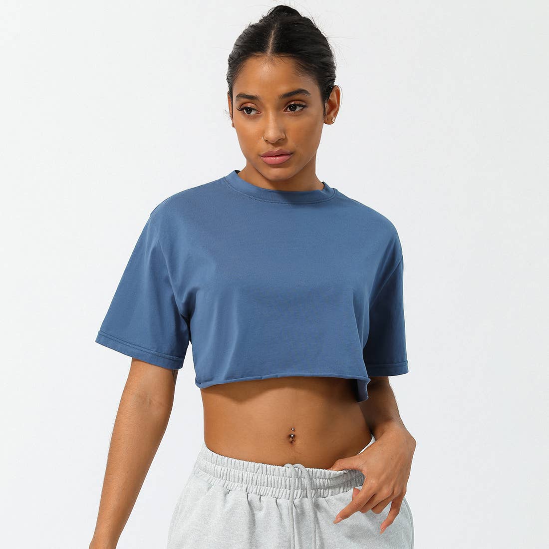 Sodalemon - Wholesale Athletic Top - Women's - Women Loose Sport Crop Top T-Shirt1