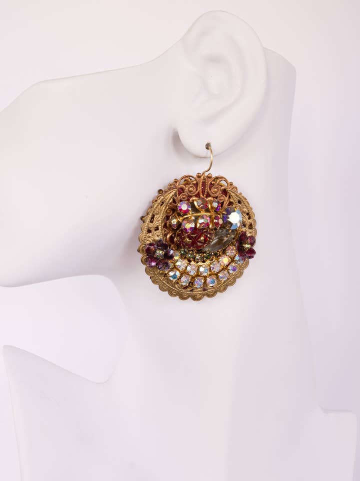 Renaissance Vintage-Ohrringe mit Strass und Kristallen für den Großhandel von A Silk Purse