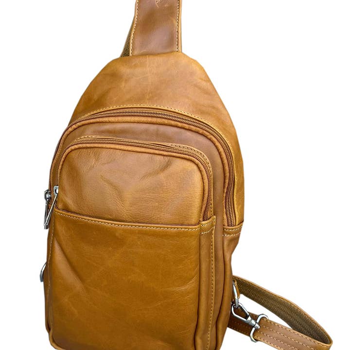 Roma Leathers, Inc. - Vente Sac à bandoulière – unisexe - Sac bandoulière en cuir de vachette huilé.3