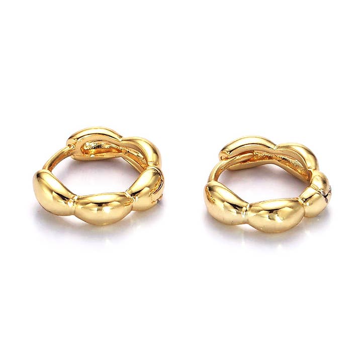 Simply Jewels – brincos huggies por atacado – Brincos de Cartilagem Abraçadores de Bolha de Ouro 11mm0