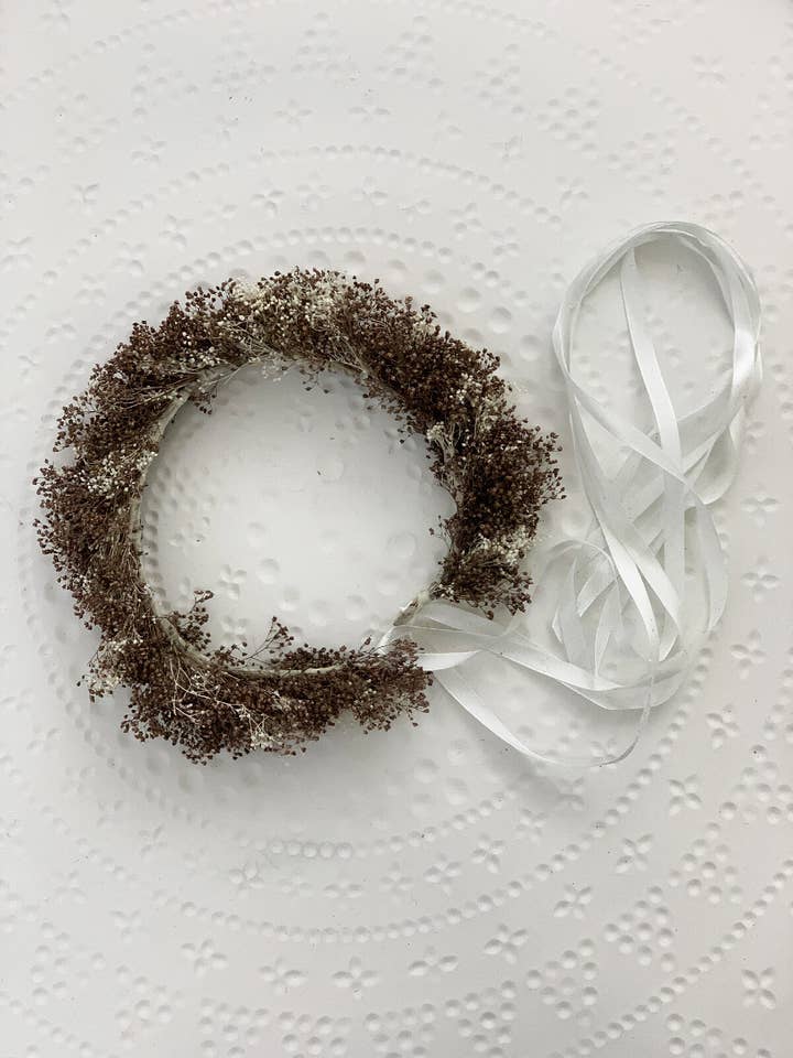 Droogbloemenkrans met glitters voor wholesale door RACHA