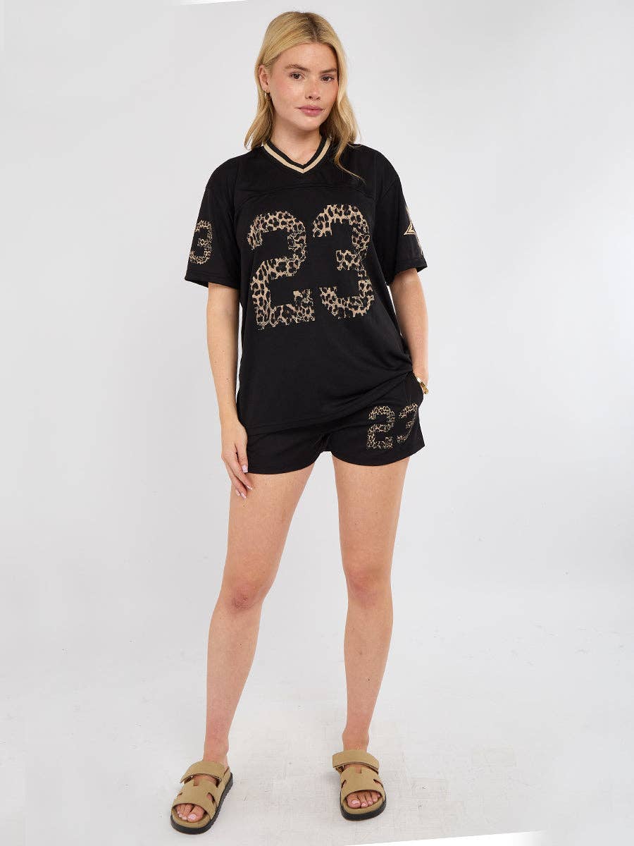 AX Labels - Wholesale Top & Short Set (NOT Loungewear) - Women's - Leopard Print 23 T-Shirt With Shorts Co-ord44