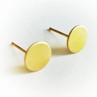 8mm Brass Circle Studs for wholesale by Holey Moley Accessories