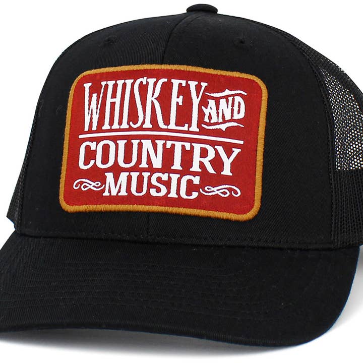 KBETHOS - Wholesale Trucker Hat - Men's - Whiskey and Country Music Mesh Back Ballcap
