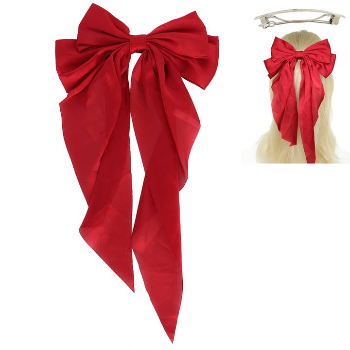 SP Sophia Collection - Wholesale Hair Clip - Women's - Fashion Fabric Bow Ribbon Barrette Hair Clip 2