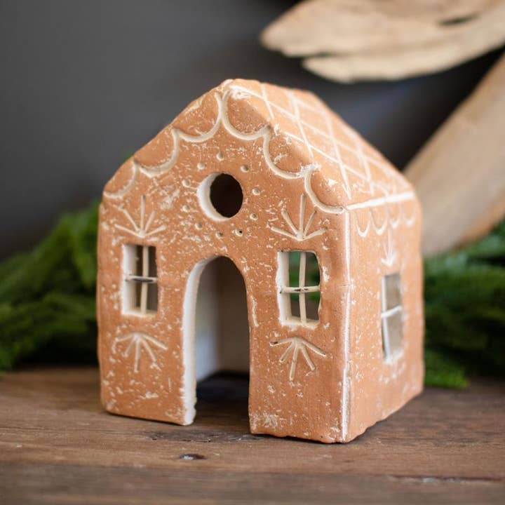 IVORY AND TERRACOTTA GINGERBREAD HOUSE LUMINARY and other Purchase Wholesale luminarias. Free Returns & Net 60 Terms on Faire trending on Faire.