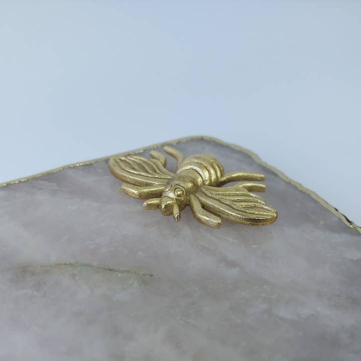 Tabla de cuarzo rosa con abeja melífera para venta al por mayor de Serein Wellness