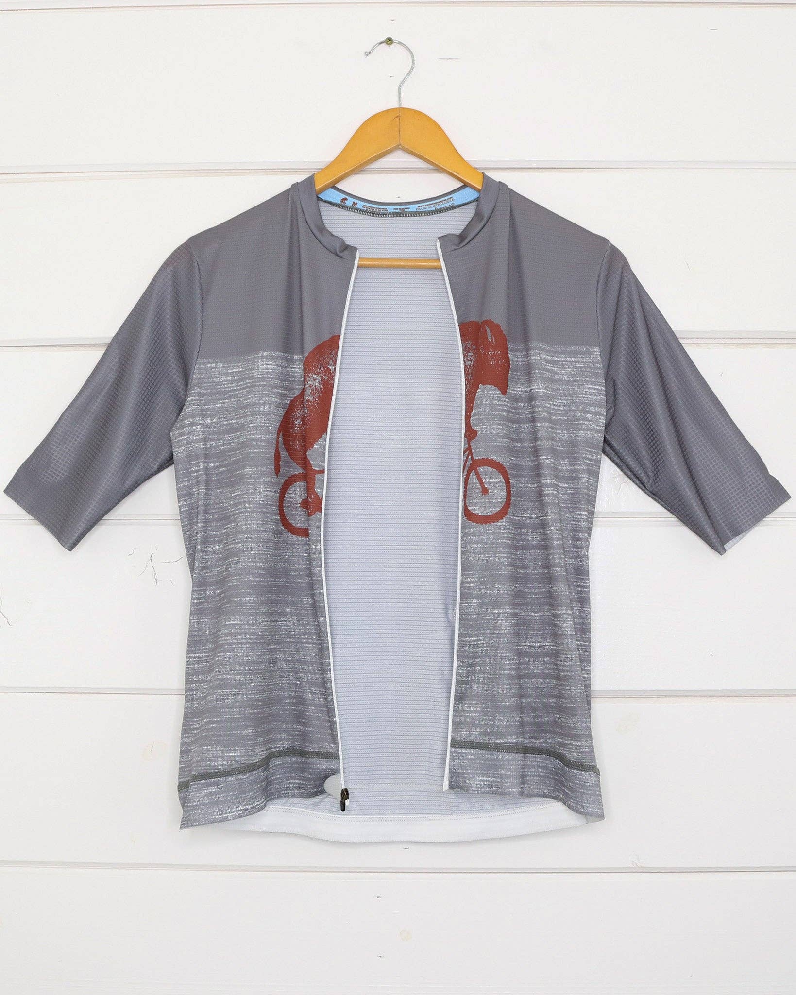 Grey Bison Zip-Up Racer Jersey for wholesale on Faire4