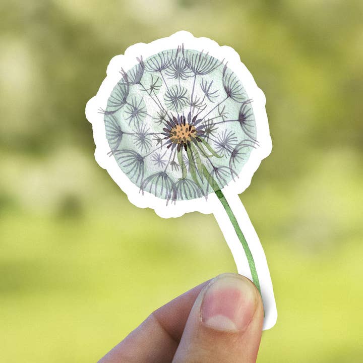 Dandelion Floral Sticker Vinyl Waterproof Sticker for wholesale by Heirloom Ink