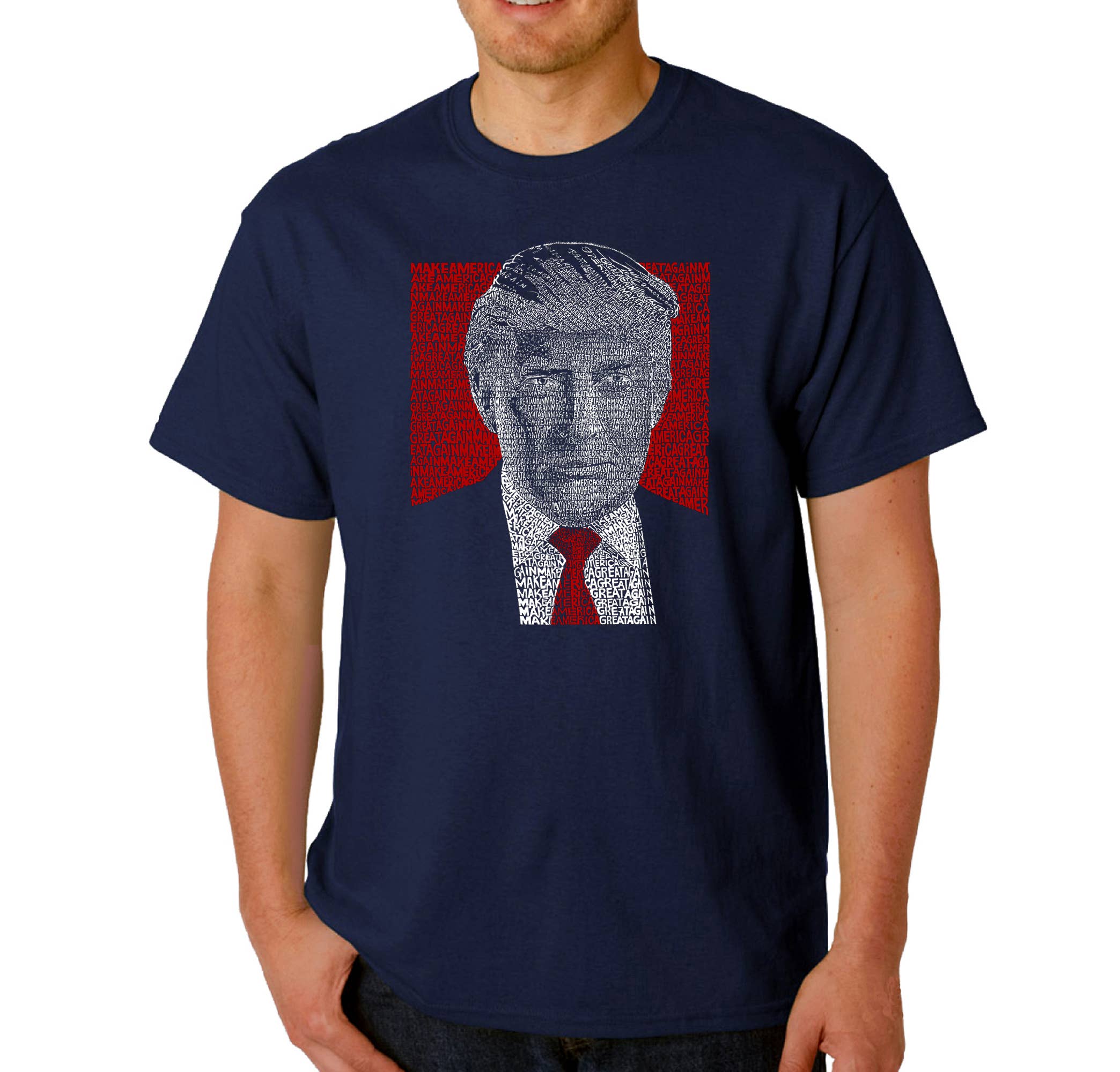 LA Pop Art - Wholesale Screen Printed T-Shirt - Men's - LA Pop Art Men's Word Art T-shirt - TRUMP 20161