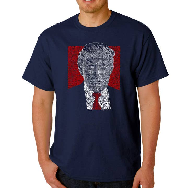 LA Pop Art - Wholesale Screen Printed T-Shirt - Men's - LA Pop Art Men's Word Art T-shirt - TRUMP 20161