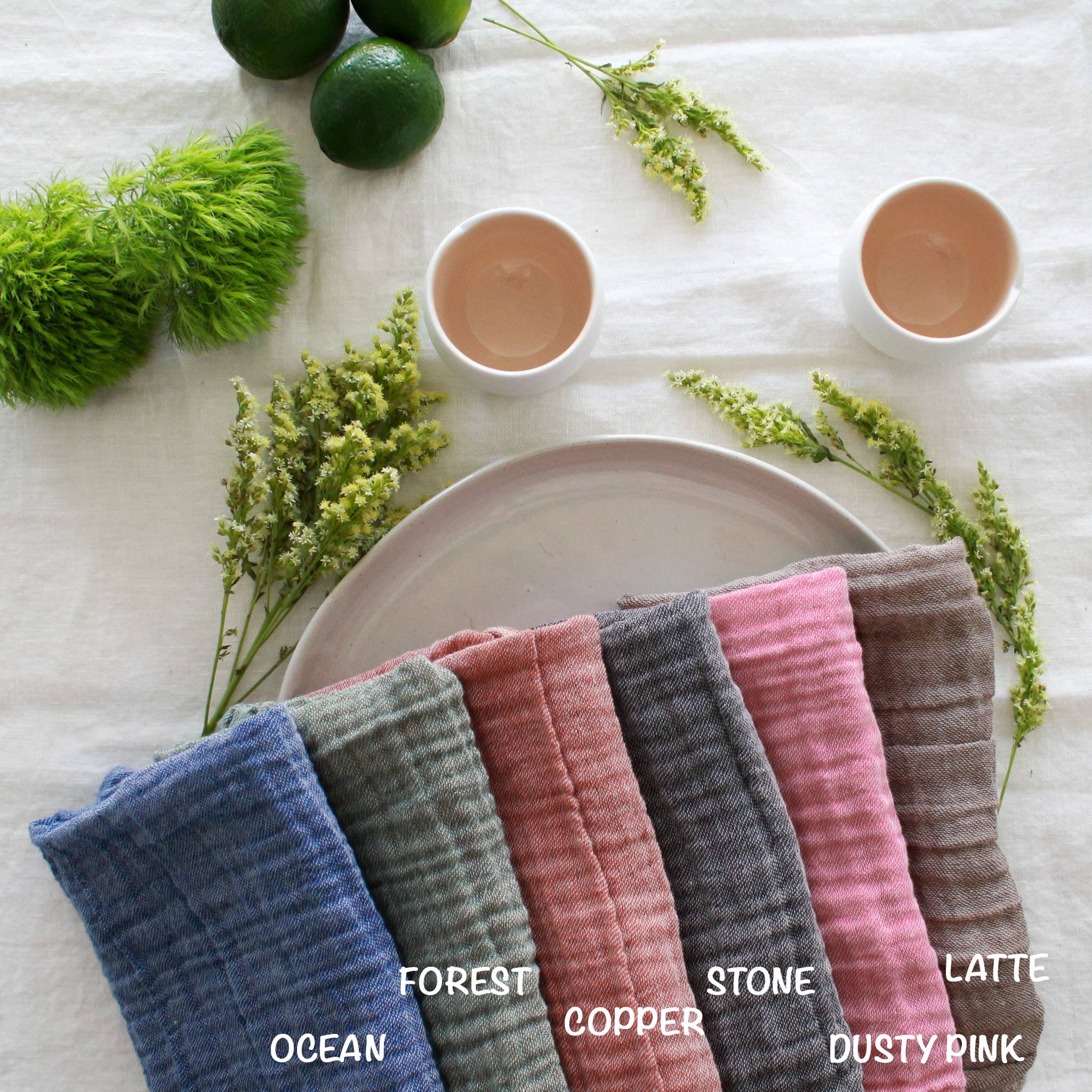 My Kitchen Linens – Guardanapo e pano de jantar por atacado – Conjunto de 4 Guardanapos Castanho Natural/Musselina de Algodão6