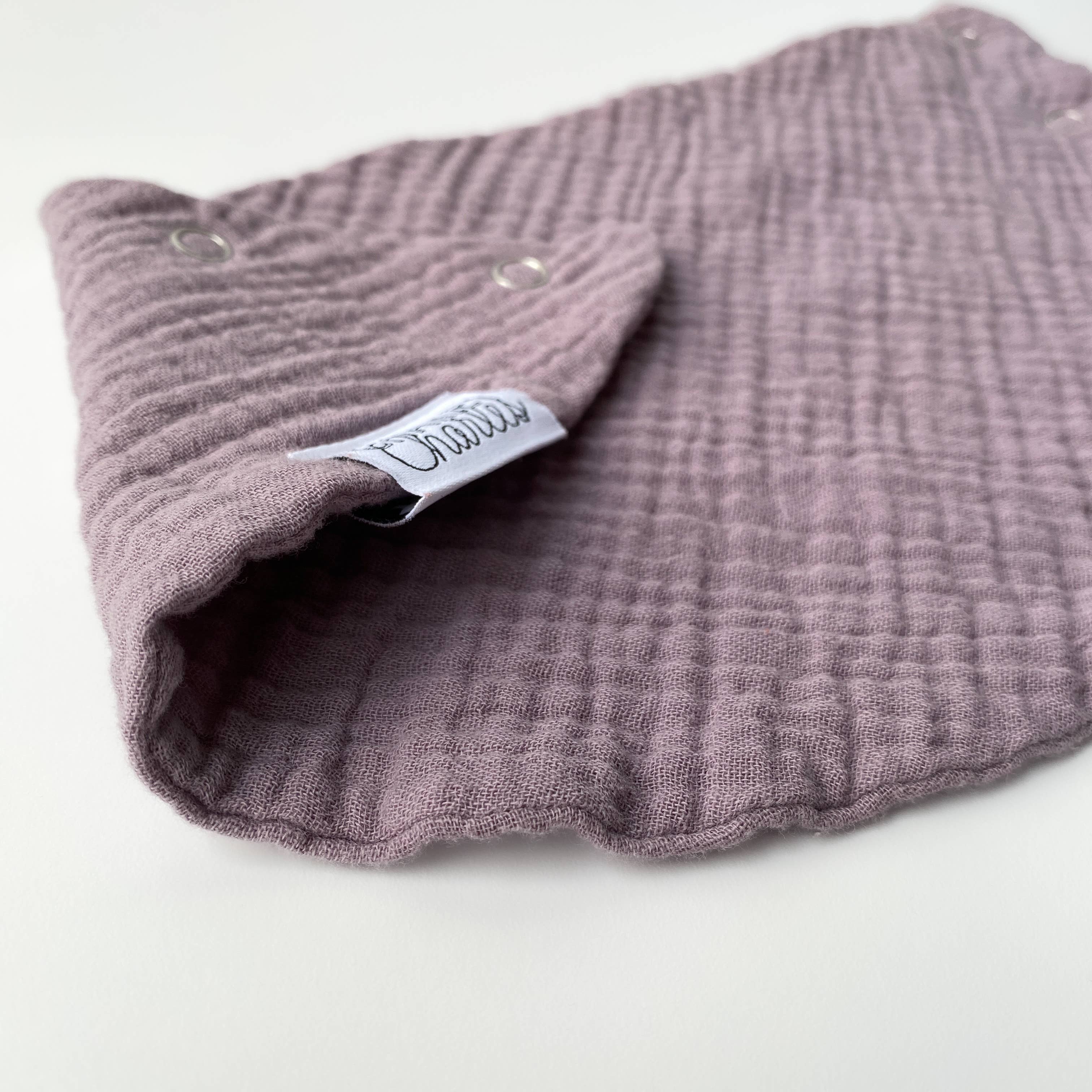 Charley Charles - Wholesale Bib - Baby - DUSTY PURPLE Lightweight Cotton Gauze Baby Scarf Bib2