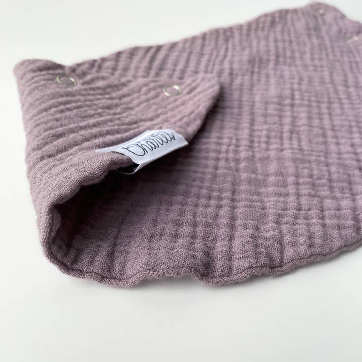 Charley Charles - Wholesale Bib - Baby - DUSTY PURPLE Lightweight Cotton Gauze Baby Scarf Bib2