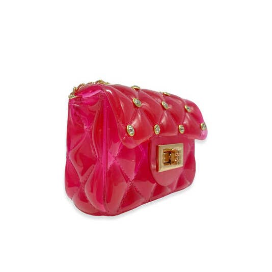 Doe a Dear - Wholesale Crossbody Bag - Kids - P30 B3001 Rhinestone Stud Quilted Jelly Purse (4 Colors)3