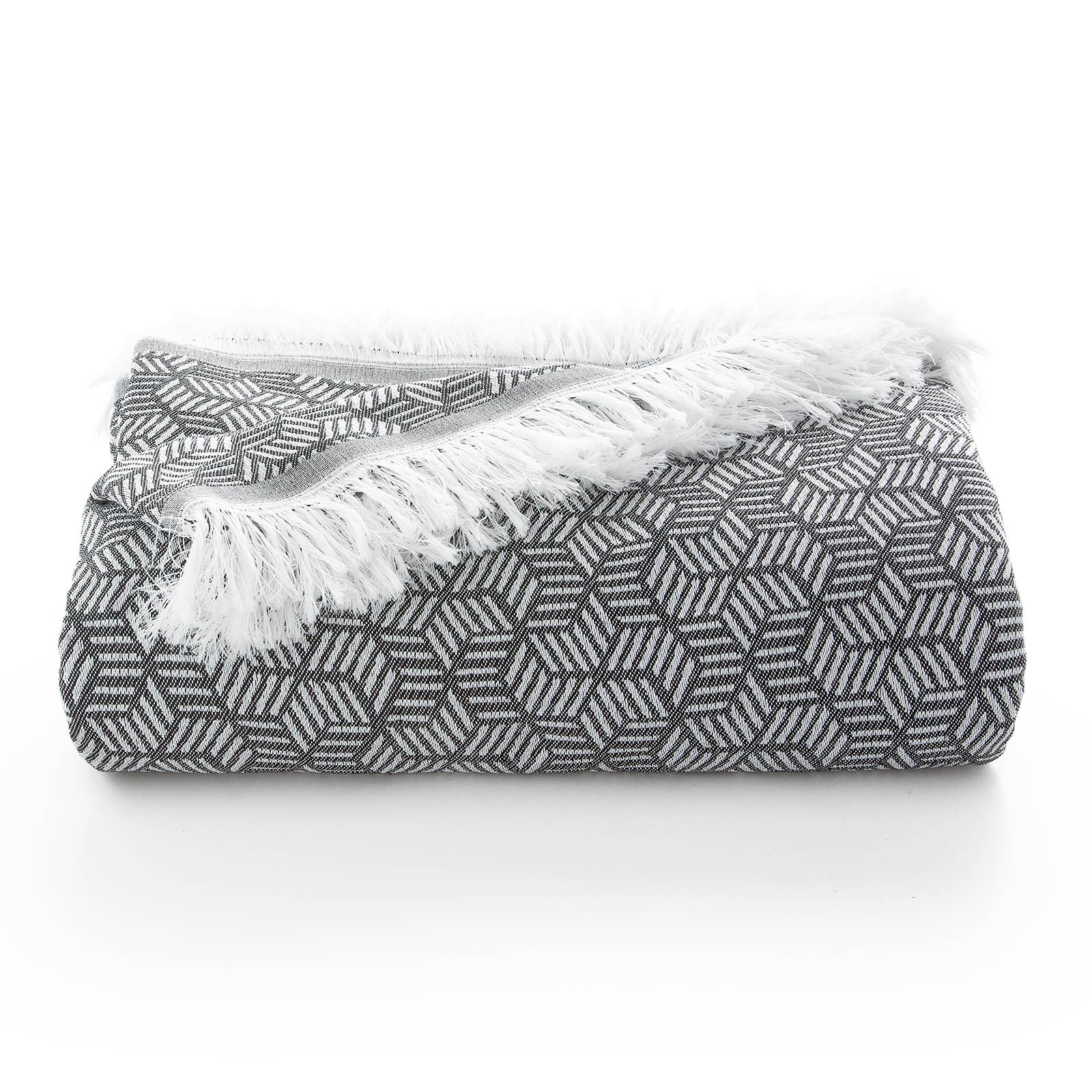 GAMUSI – wholesale Throw blanket – Plaid Multi-Purpose Cotton Geometric Bedspread GEO4