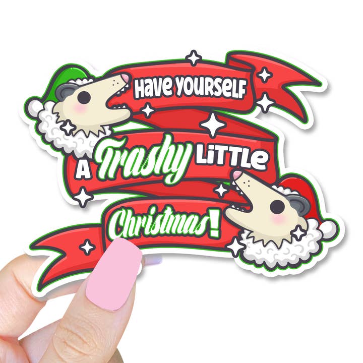 Trashy Little Christmas Sticker for wholesale by Lil Charmery